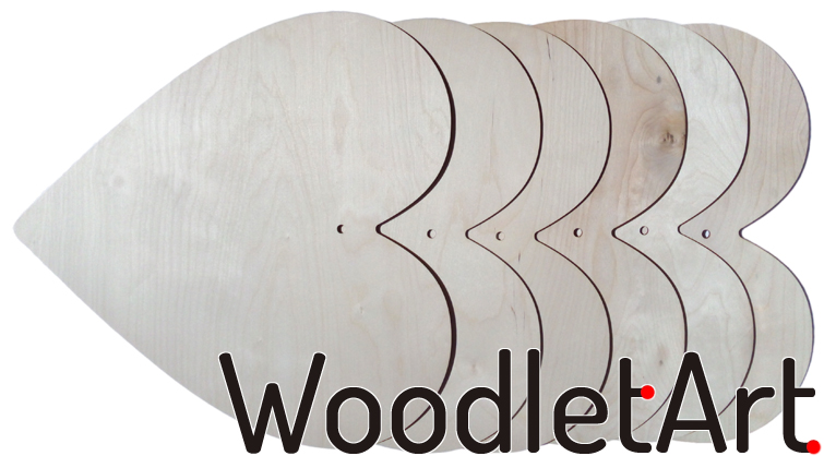 Wielkie serce wyciete ze sklejki 40cm